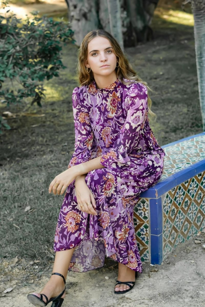 Vestido Flores Morado
