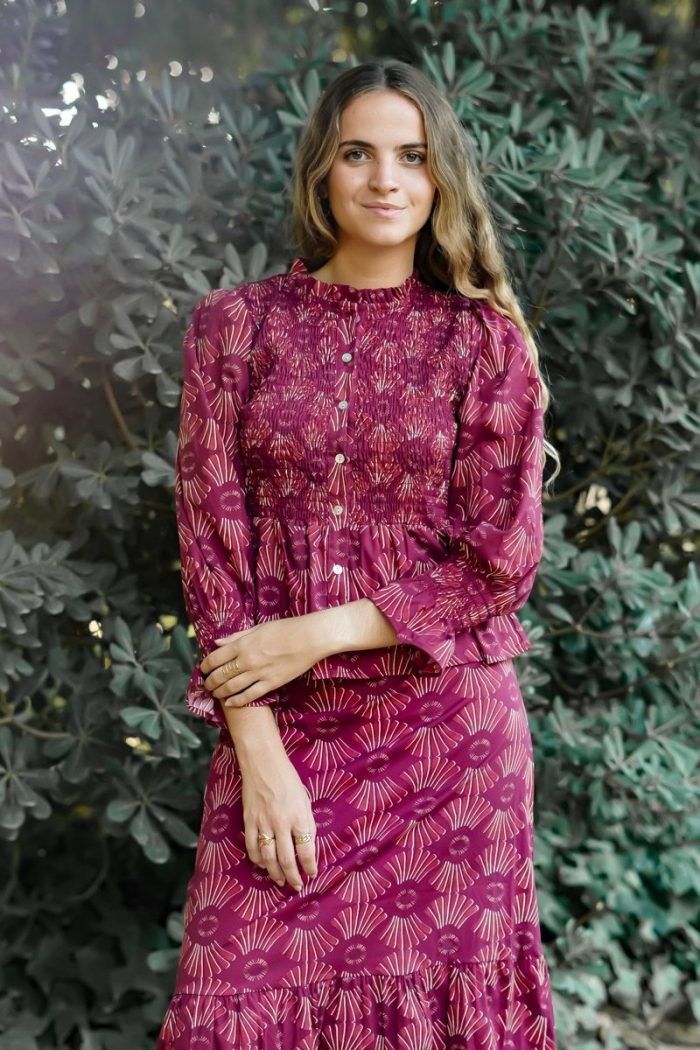 Blusa Burdeos Estampada