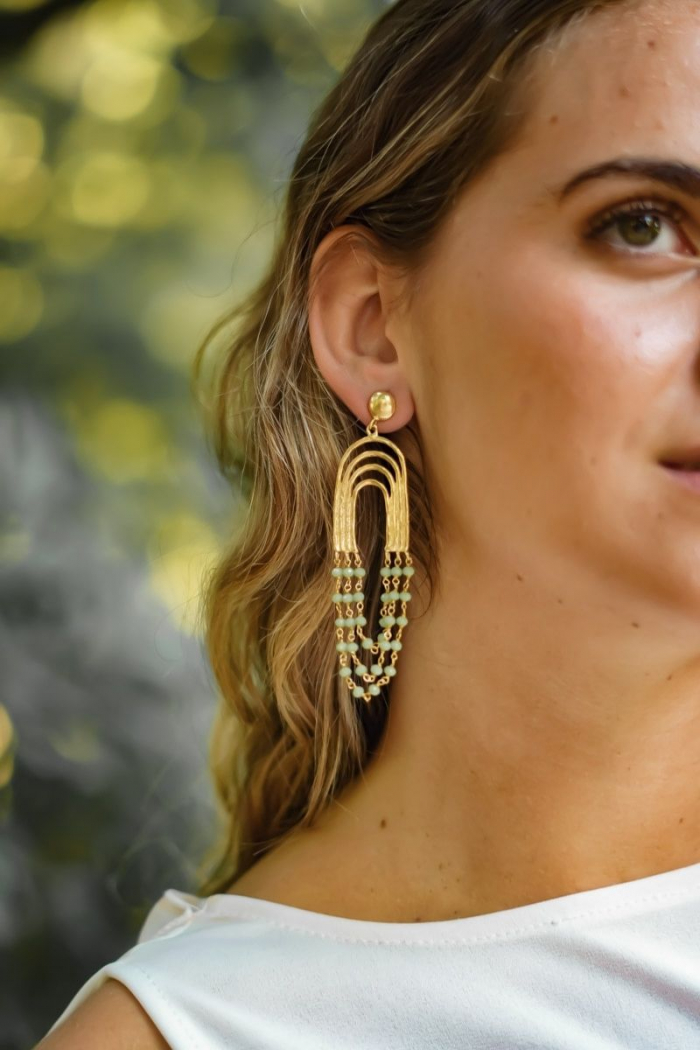 Pendientes Cadenas Pistacho